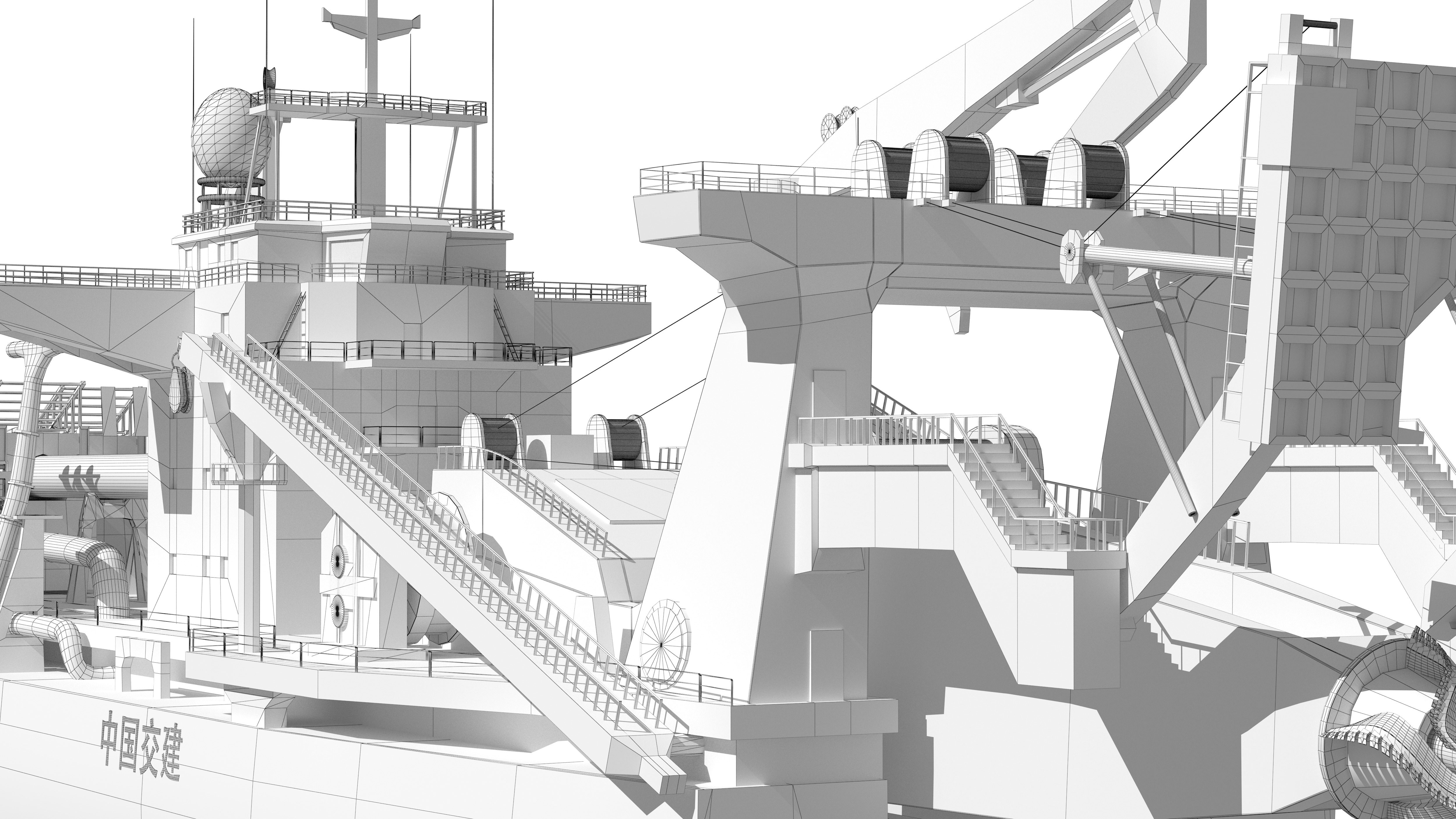 Tiankun Heavy-duty Self-propelled Cutter Suction Dredger 3D model_24