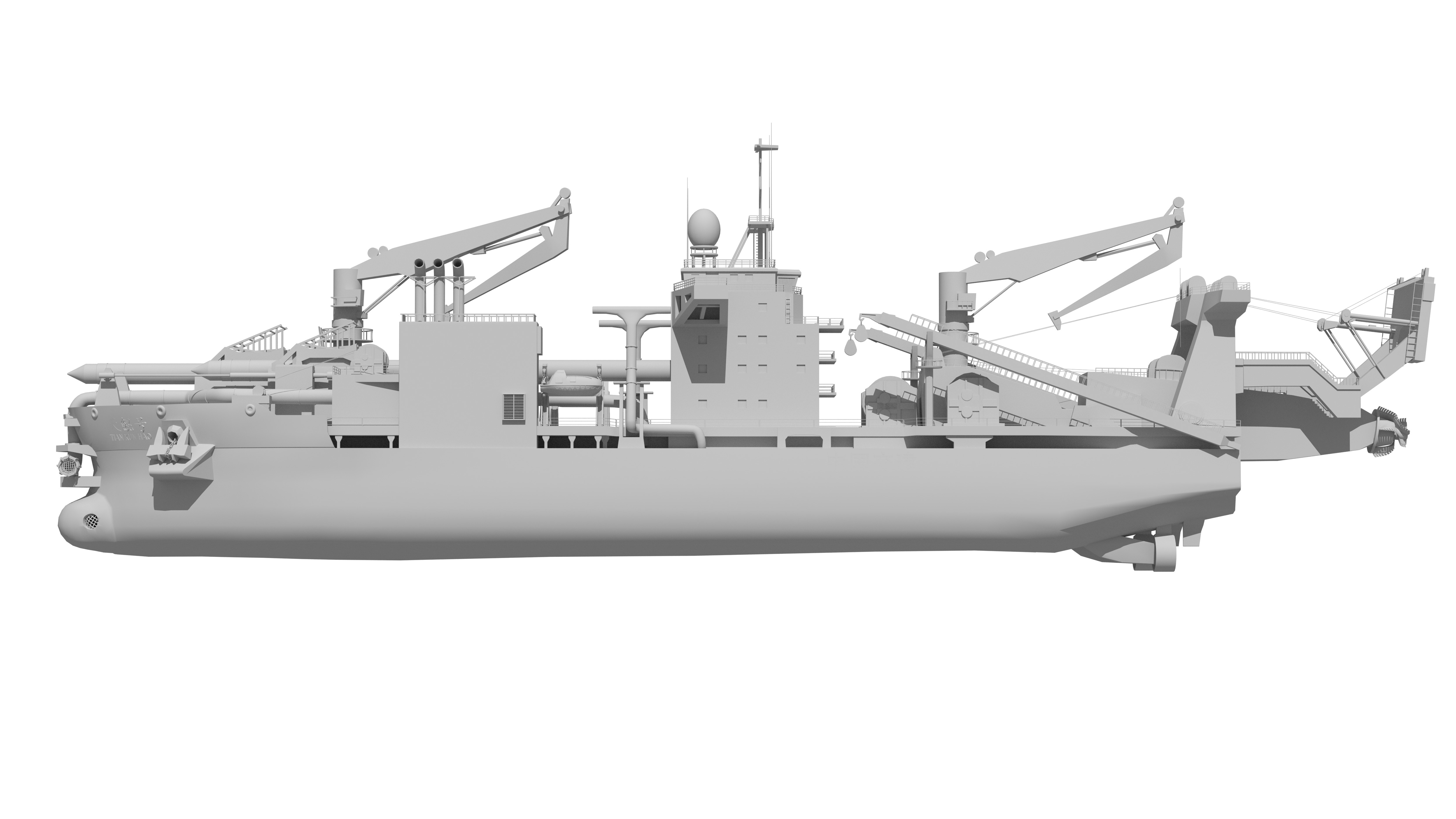 Tiankun Heavy-duty Self-propelled Cutter Suction Dredger 3D model_26