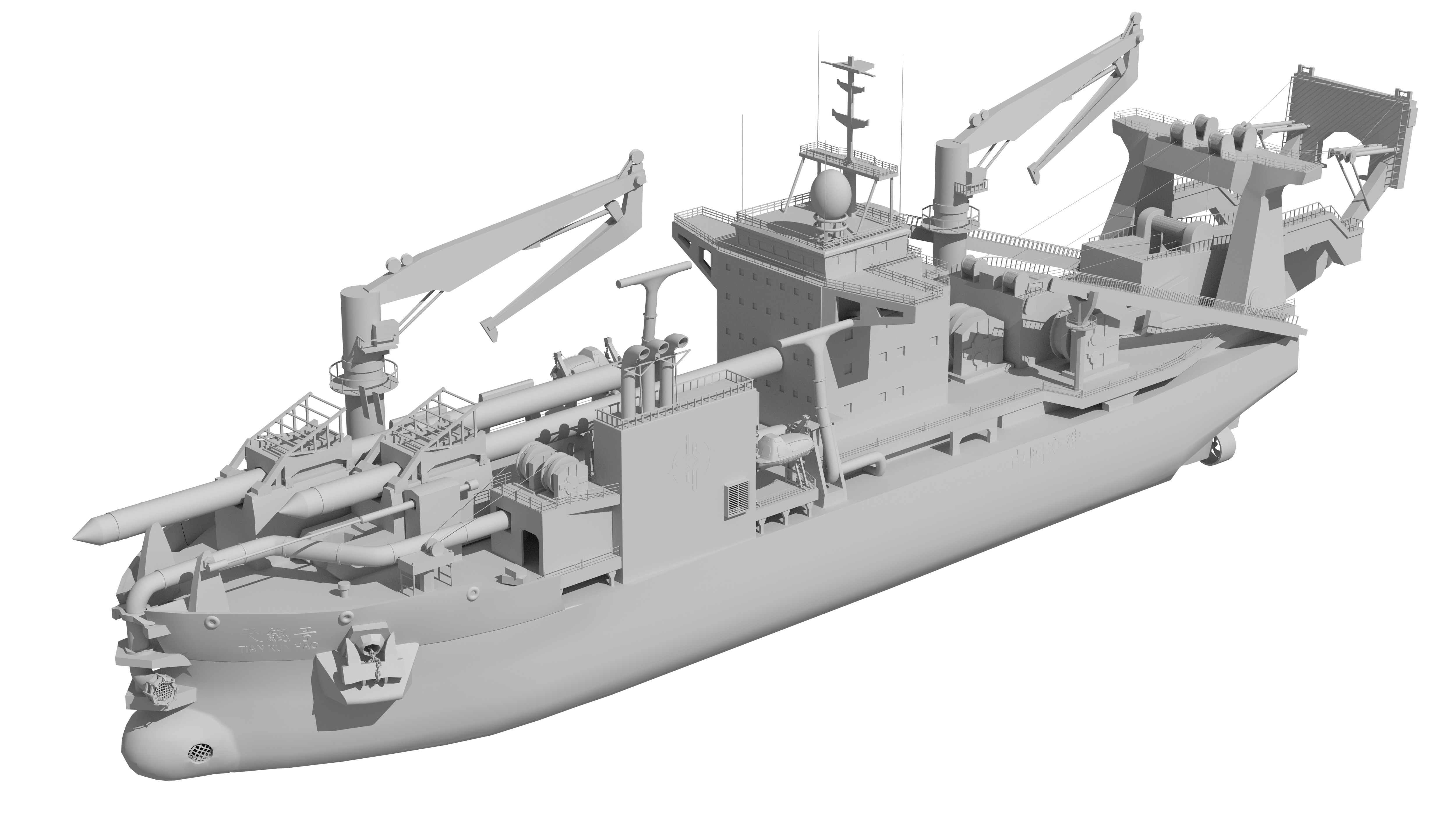 Tiankun Heavy-duty Self-propelled Cutter Suction Dredger 3D model_34