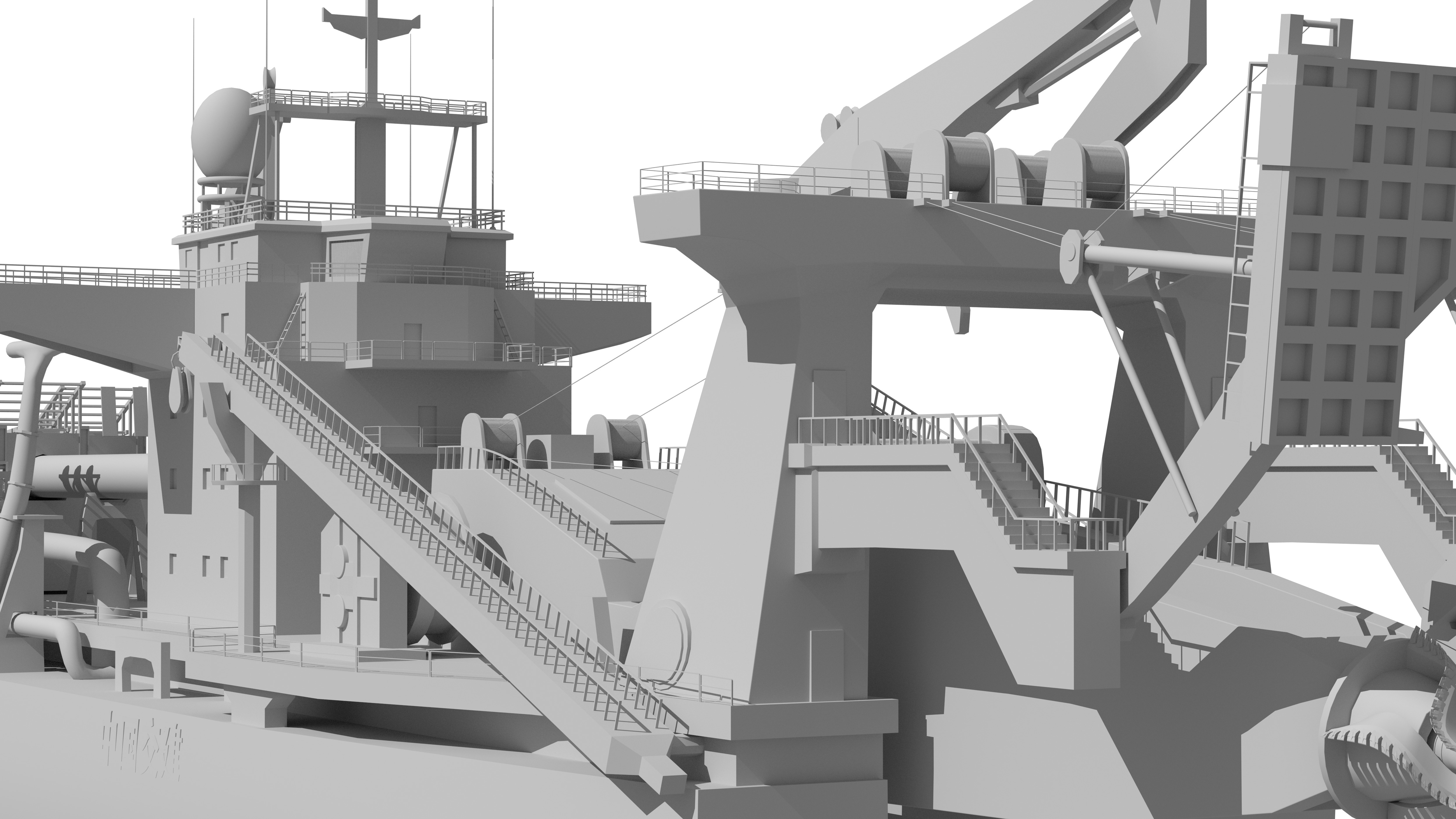 Tiankun Heavy-duty Self-propelled Cutter Suction Dredger 3D model_31