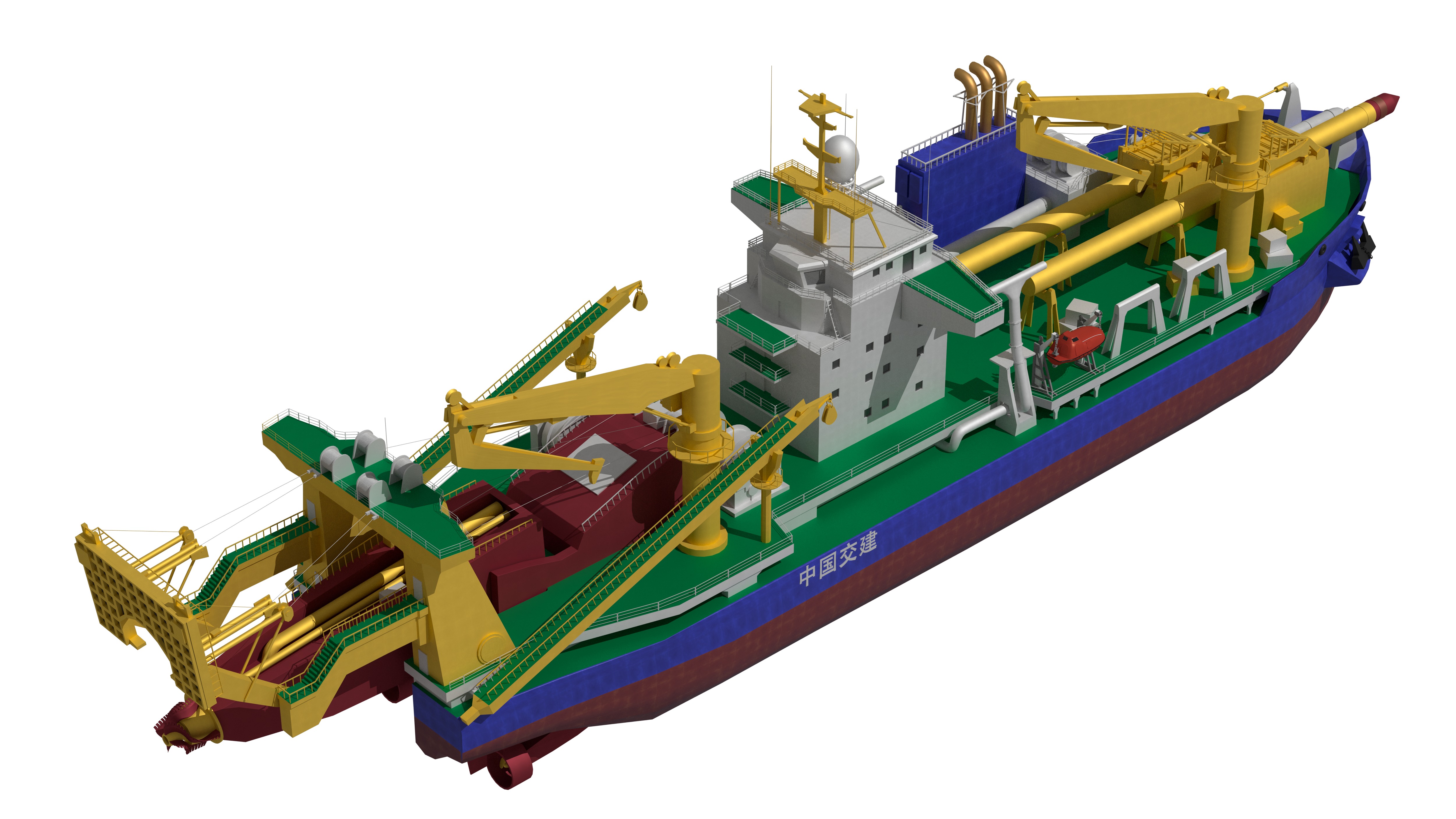Tiankun Heavy-duty Self-propelled Cutter Suction Dredger 3D model_12