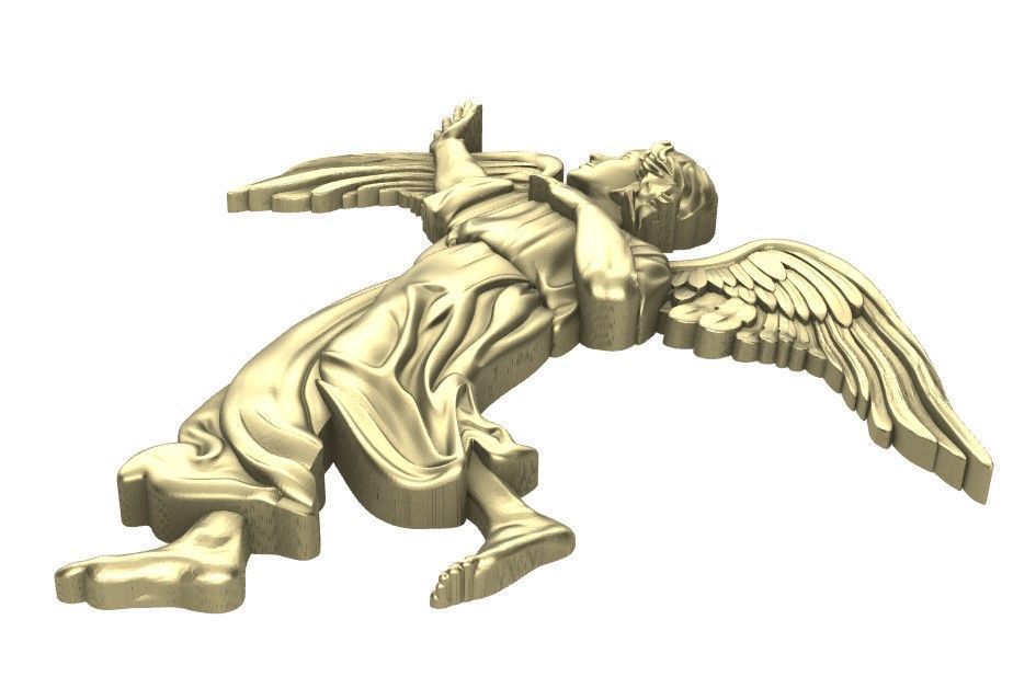 Angel Bas-Relief 3D Model for CNC and 3D Printing 3D print model_1