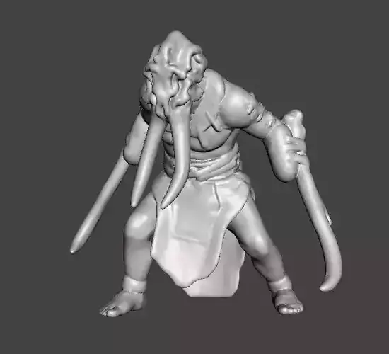 TUSKED WARRIOR MINIATURE MODEL FANTASY OR SCIFI GAMES RPG DND