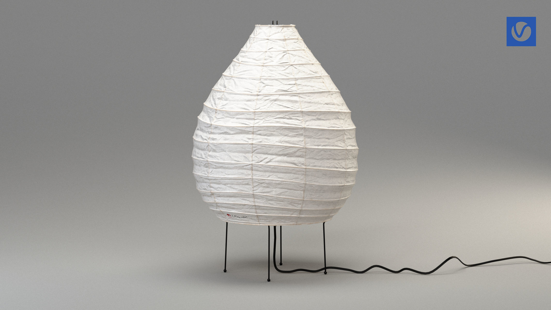 Akari 22N Lamp by Isamu Noguchi 3D model_5