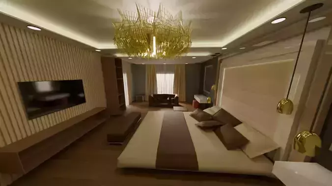 Luxurious Bedroom 3D Model 3D model