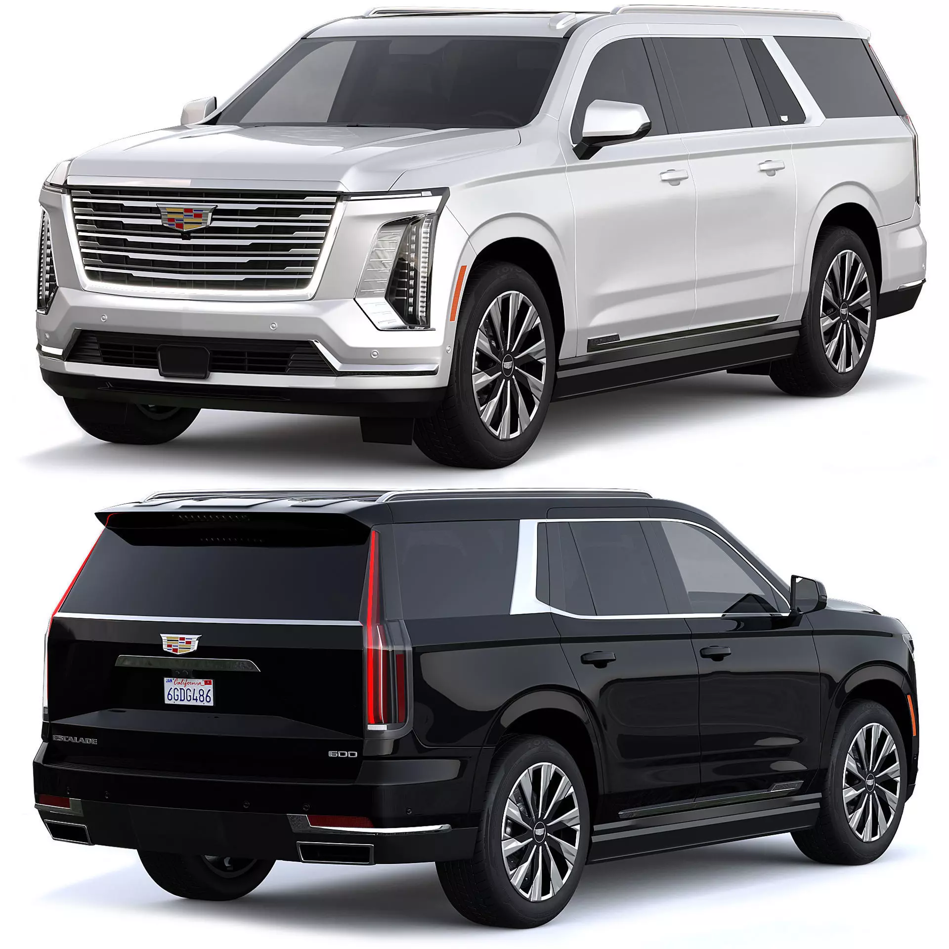Cadillac Escalade Luxury ESV Luxury Platinum 2025 3D model