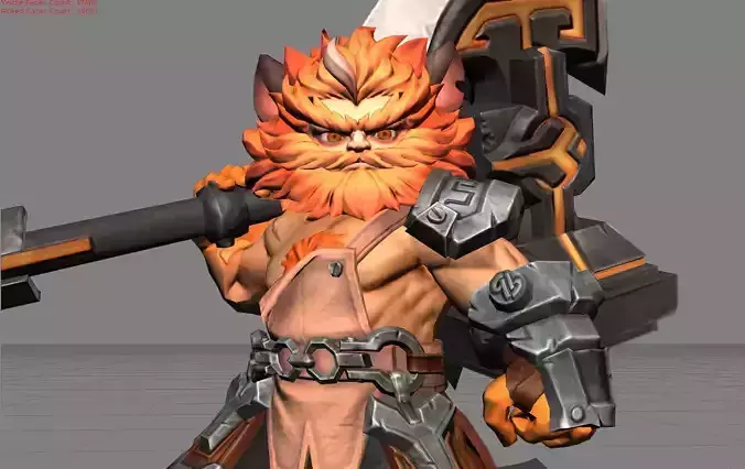 Aulus Warrior of Ferocity Low-poly 3D model