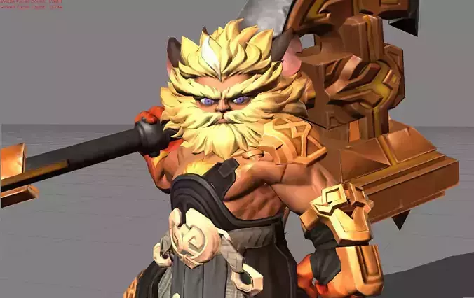 Aulus Berserker Low-poly 3D model