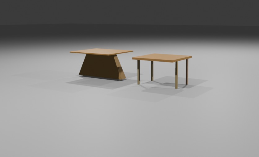 3d model of 2 tables  Low-poly 3D model_1