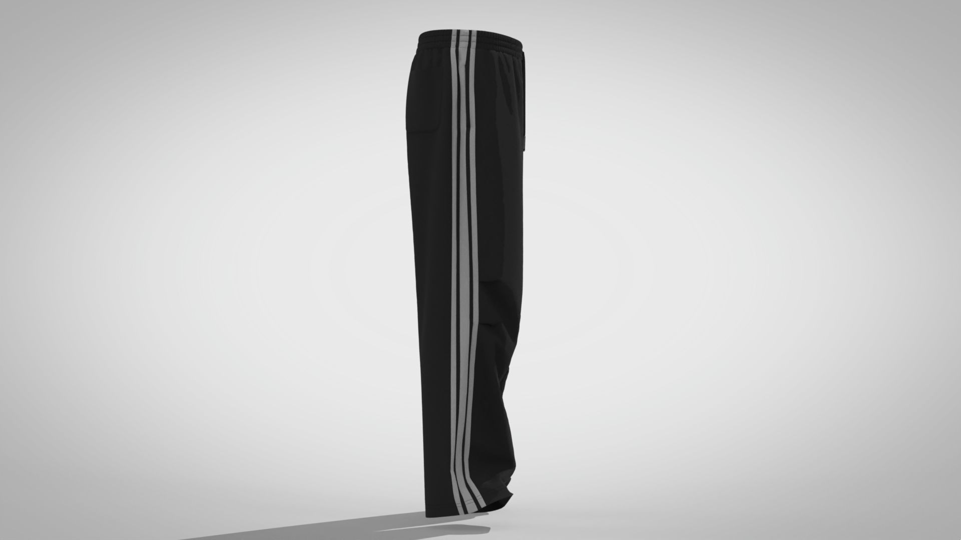 Style3D Knee Pleat Sweatpants 3D model_6