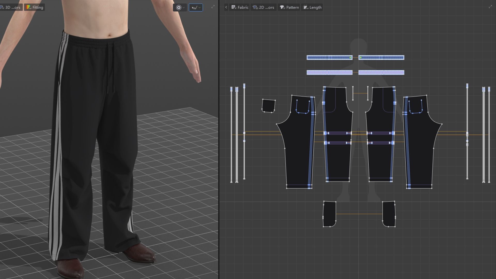 Style3D Knee Pleat Sweatpants 3D model_11
