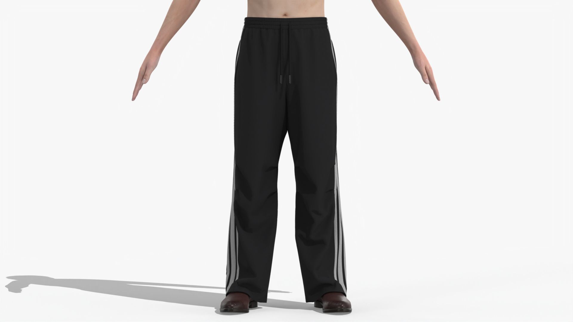 Style3D Knee Pleat Sweatpants 3D model_3