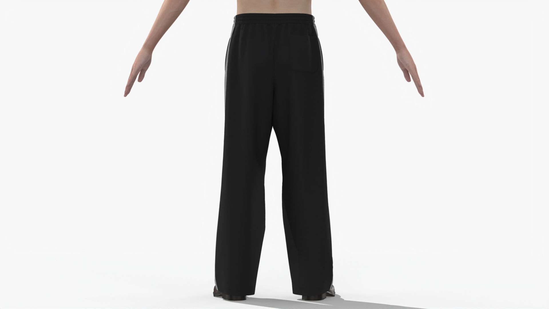 Style3D Knee Pleat Sweatpants 3D model_4