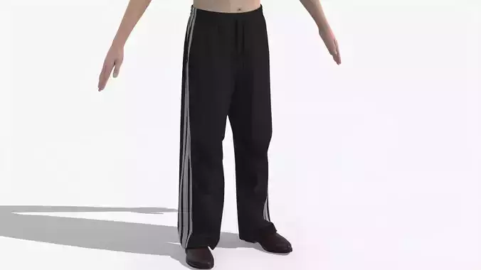 Style3D Knee Pleat Sweatpants 3D model