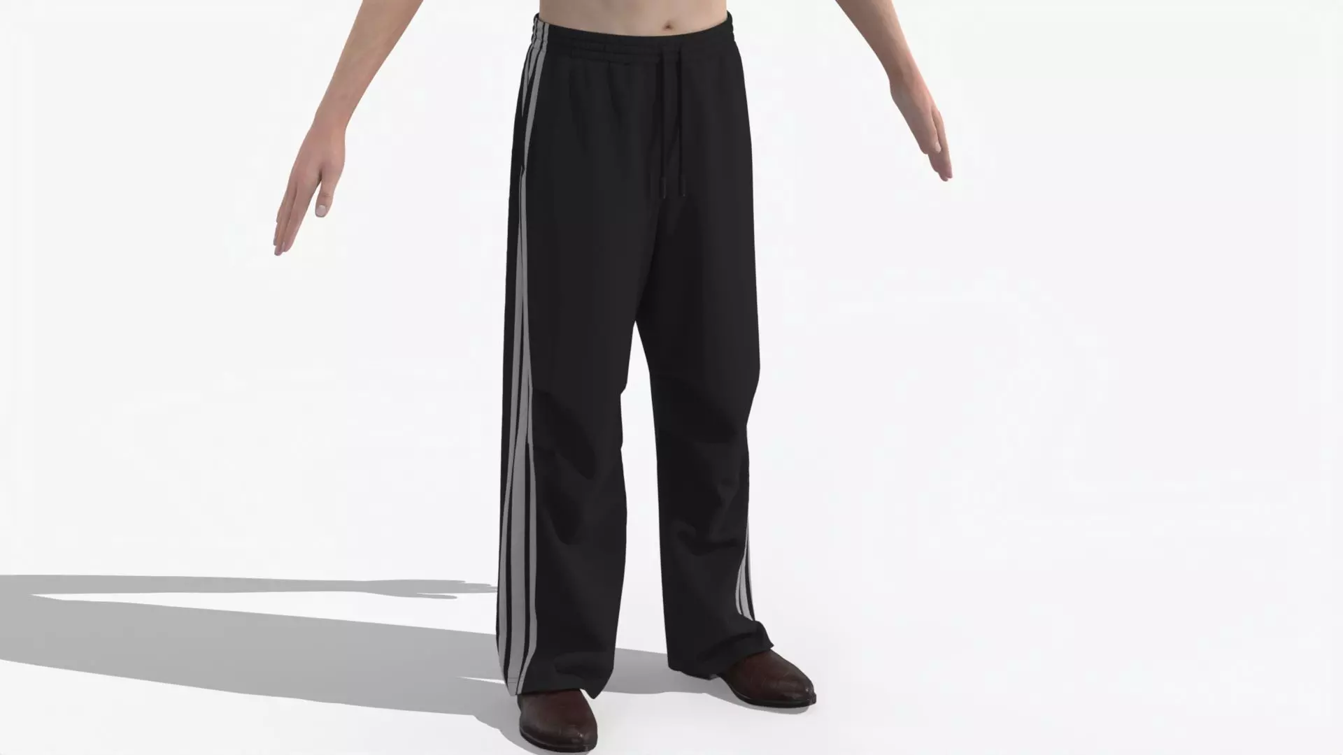 Style3D Knee Pleat Sweatpants 3D model_0