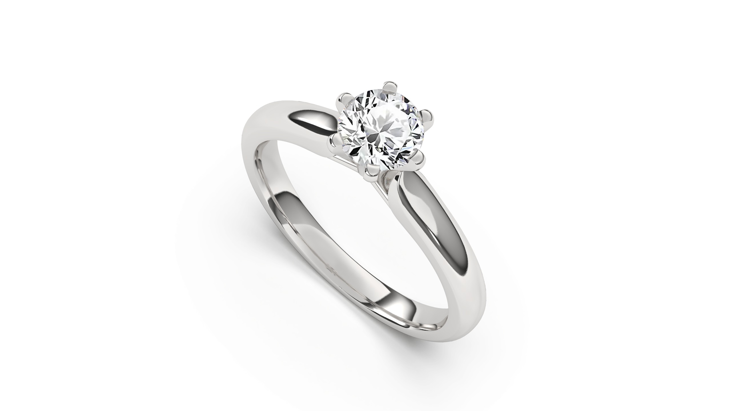 1 Ct Engagement ring 3dm stl obj 3D print model R056 EU50-60 3D print model_1