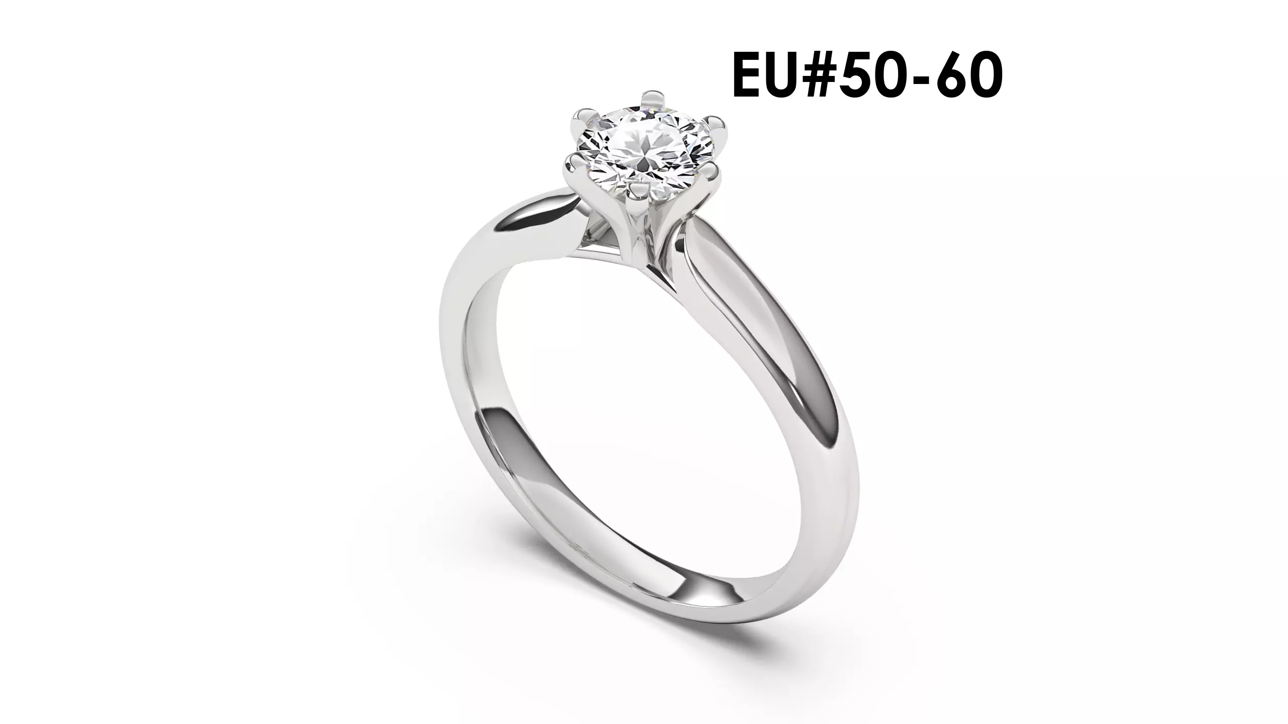 1 Ct Engagement ring 3dm stl obj 3D print model R056 EU50-60 3D print model_0