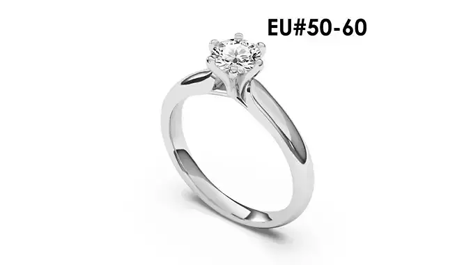 1 Ct Engagement ring 3dm stl obj 3D print model R056 EU50-60 3D print model 1 Ct Engagement ring 3dm stl obj 3D print model R056 EU50-60 3D print model