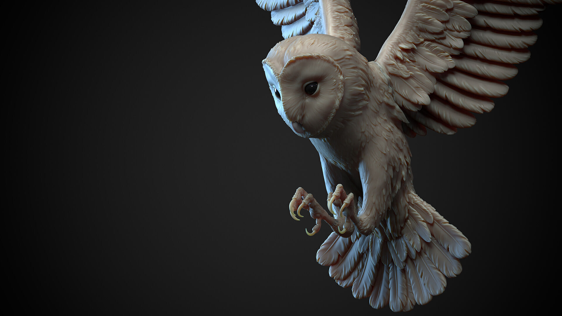 Flying Owl  -  3D Sculpting 3D print model_7