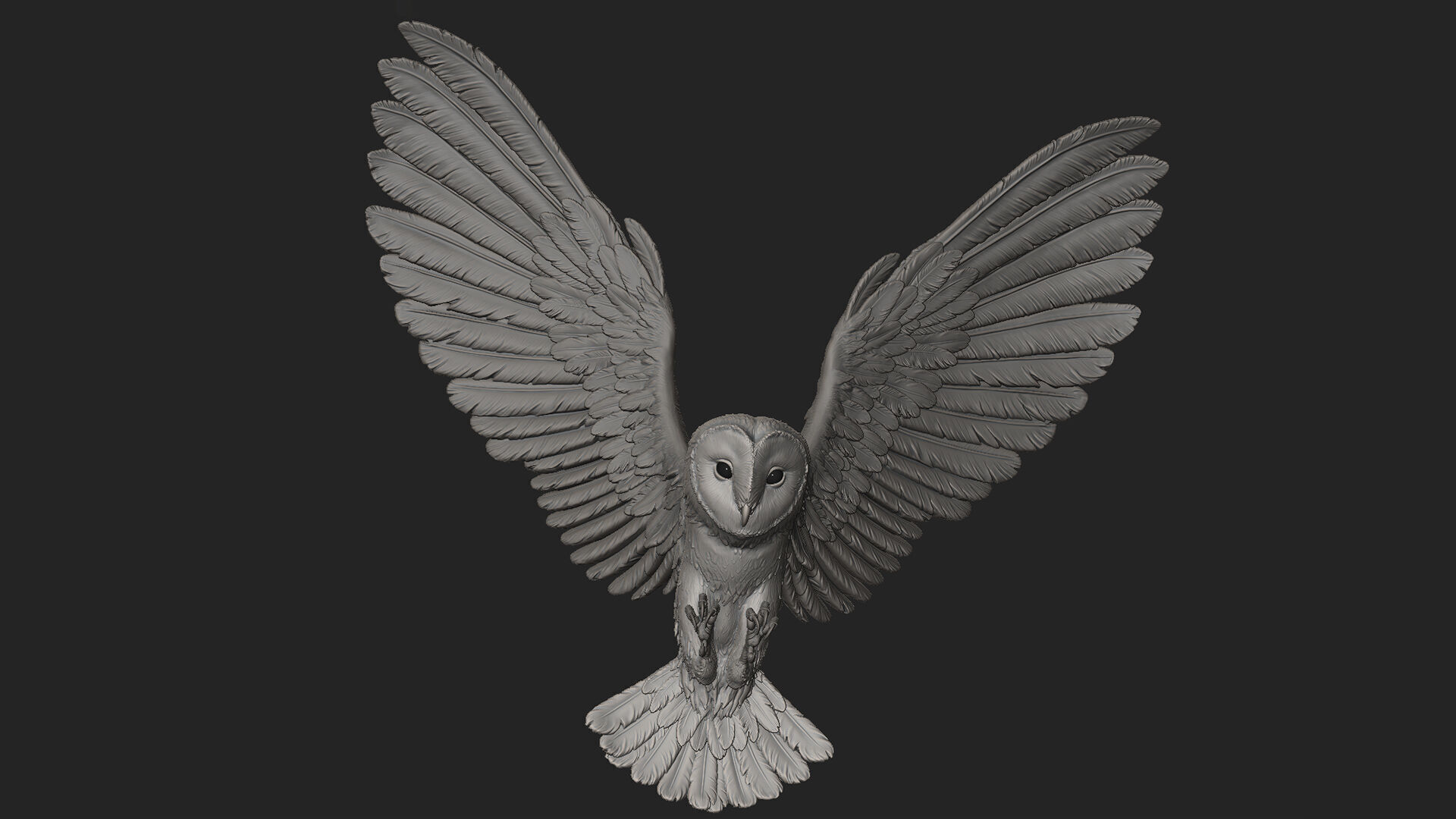 Flying Owl  -  3D Sculpting 3D print model_21