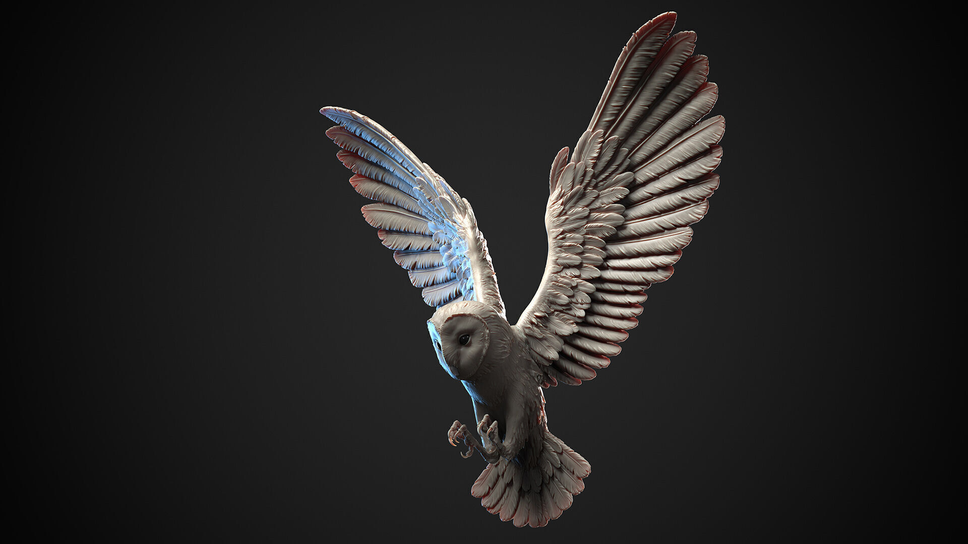 Flying Owl  -  3D Sculpting 3D print model_11