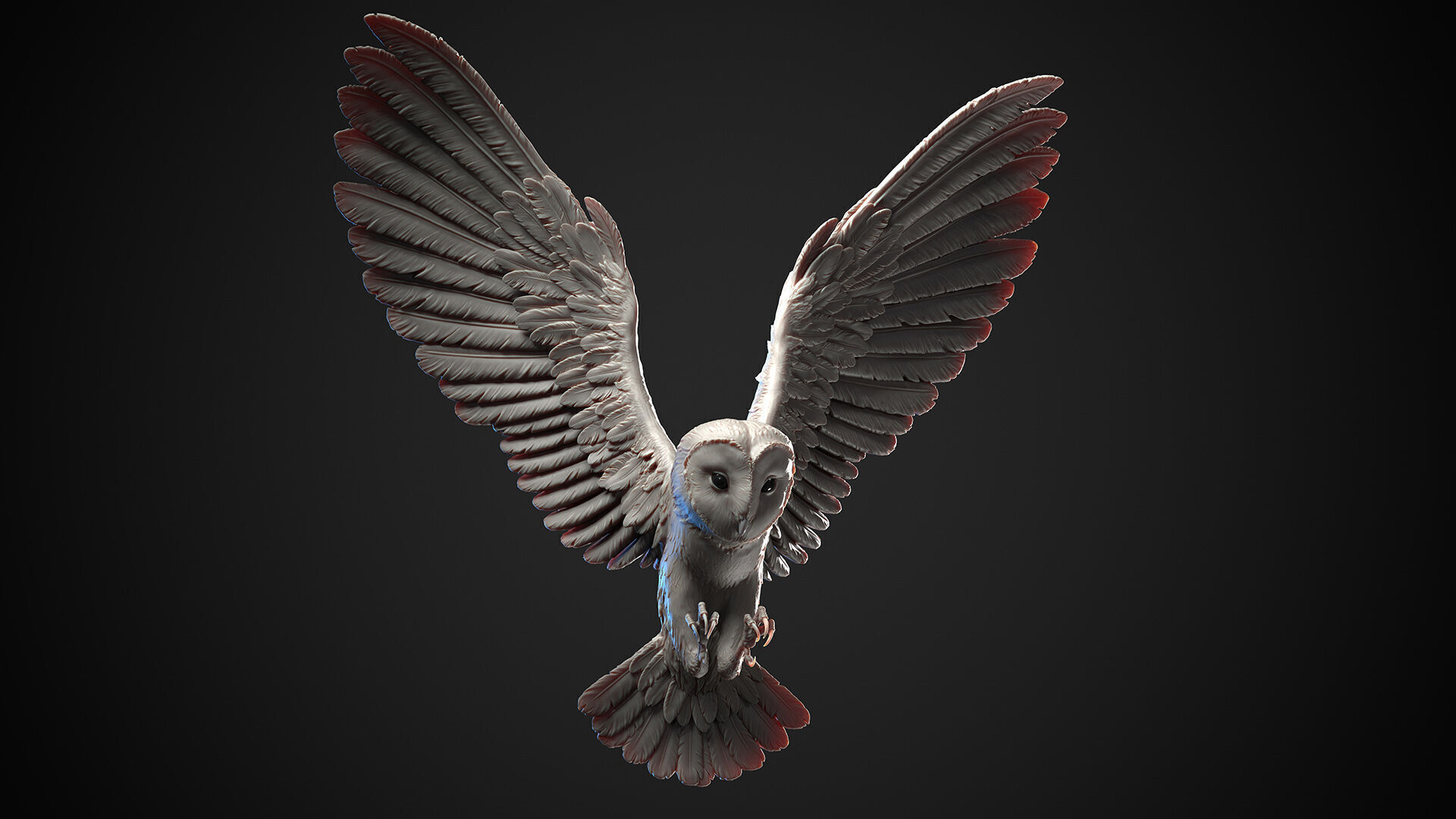 Flying Owl  -  3D Sculpting 3D print model_9