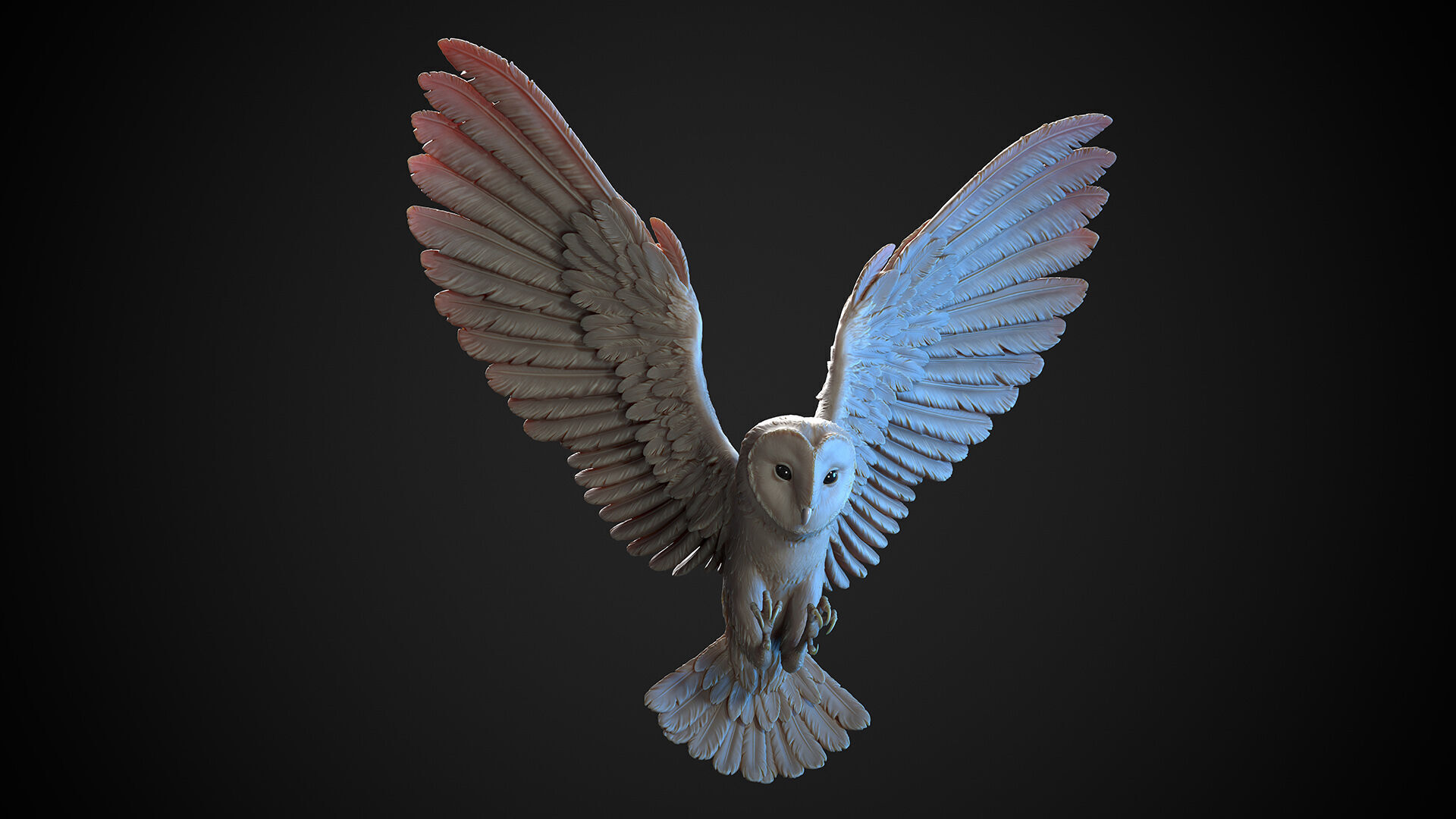 Flying Owl  -  3D Sculpting 3D print model_1