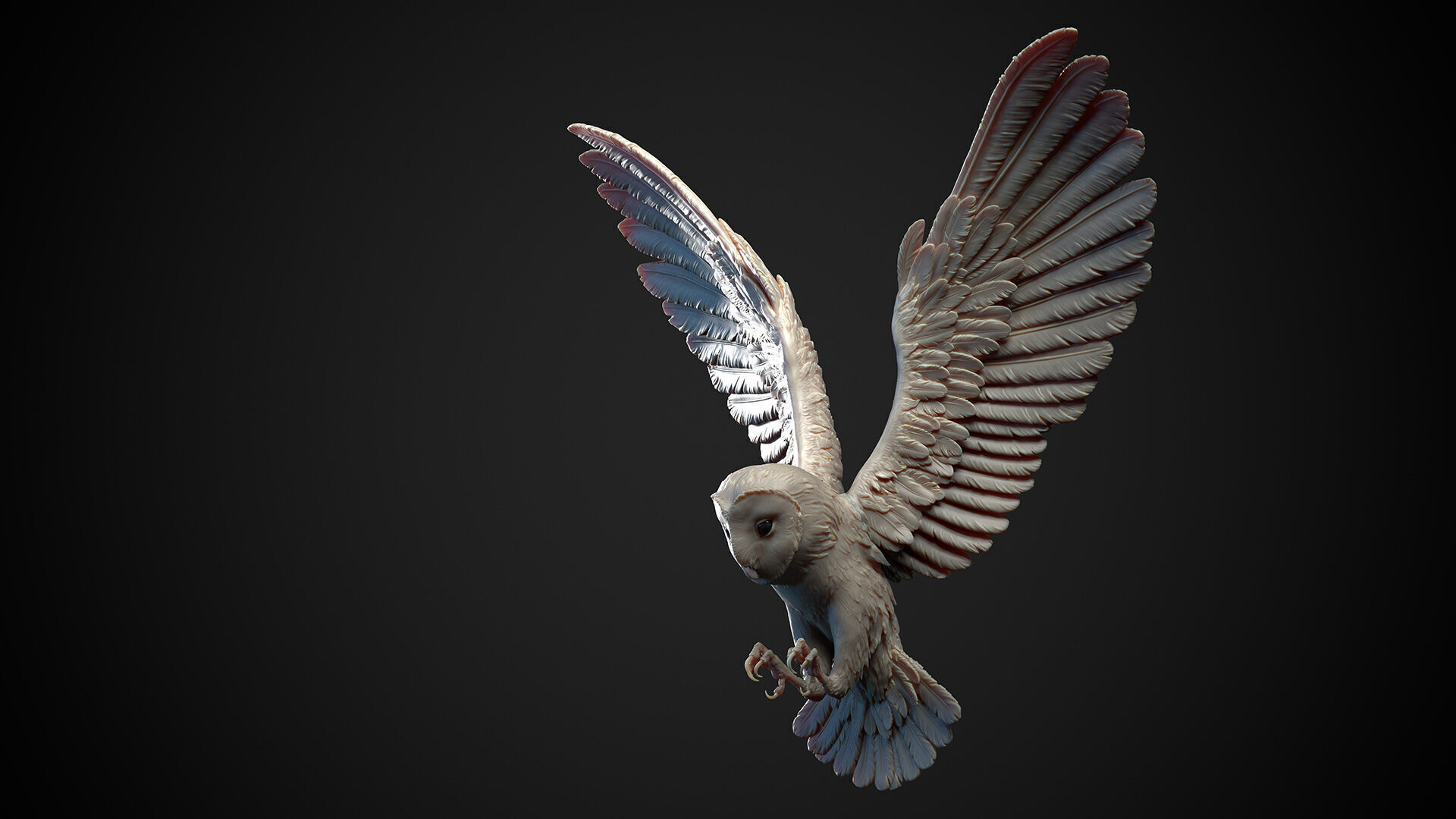Flying Owl  -  3D Sculpting 3D print model_14