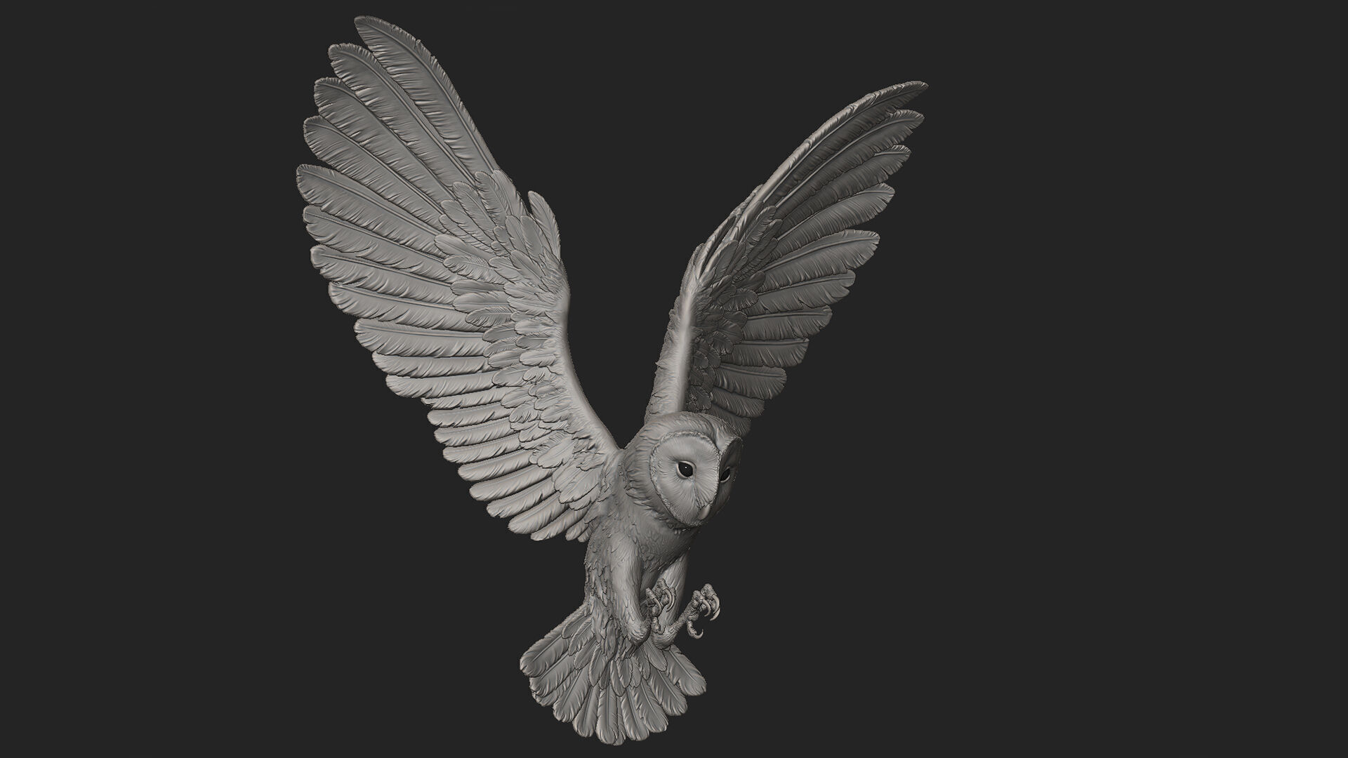 Flying Owl  -  3D Sculpting 3D print model_22
