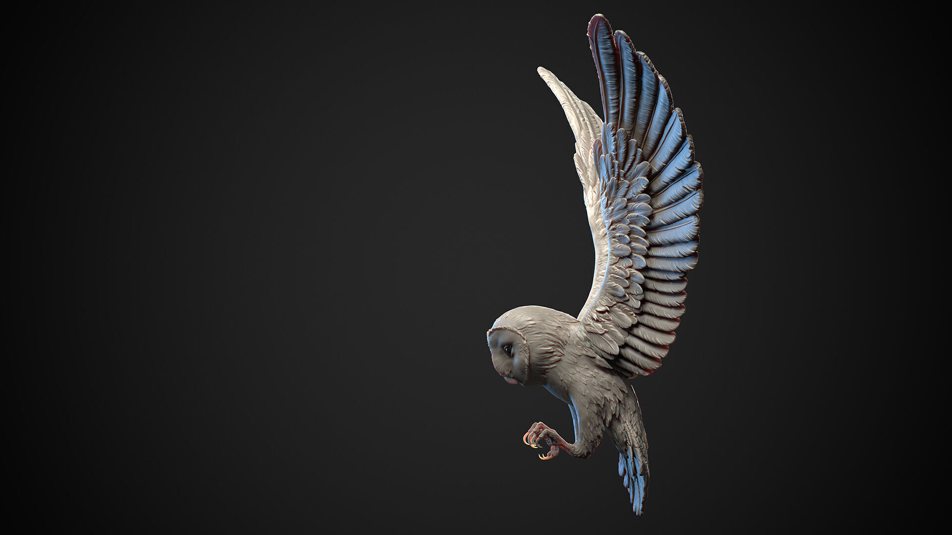 Flying Owl  -  3D Sculpting 3D print model_6