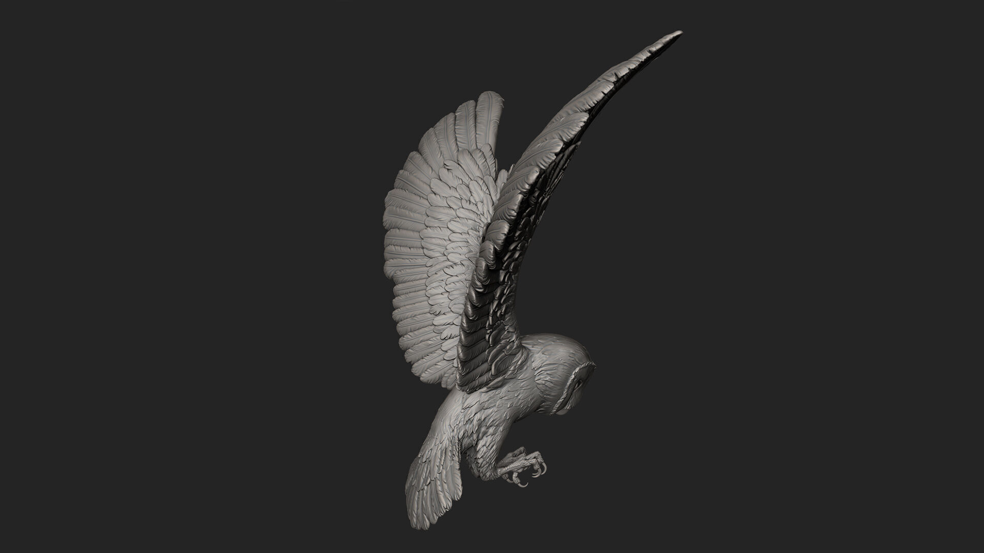 Flying Owl  -  3D Sculpting 3D print model_24