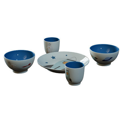 Bloomingville Mini Tableware Low-poly 3D model