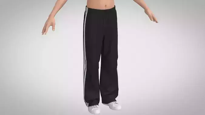 Knee Pleat Sweatpants