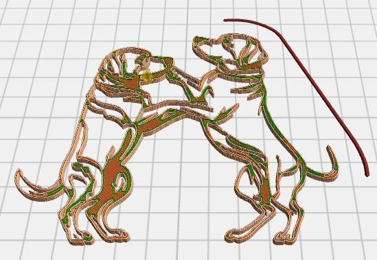 Two dancing dogs 3D print model_2