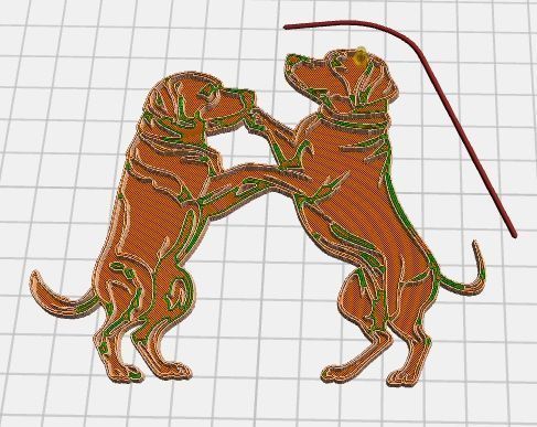 Two dancing dogs 3D print model_3