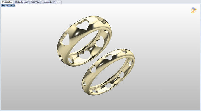 Heart Shaped Ring in two sizes  Free 3D print model