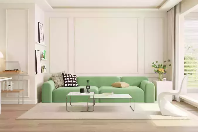 Interior Scene Japandi - 3d Model - Lighting