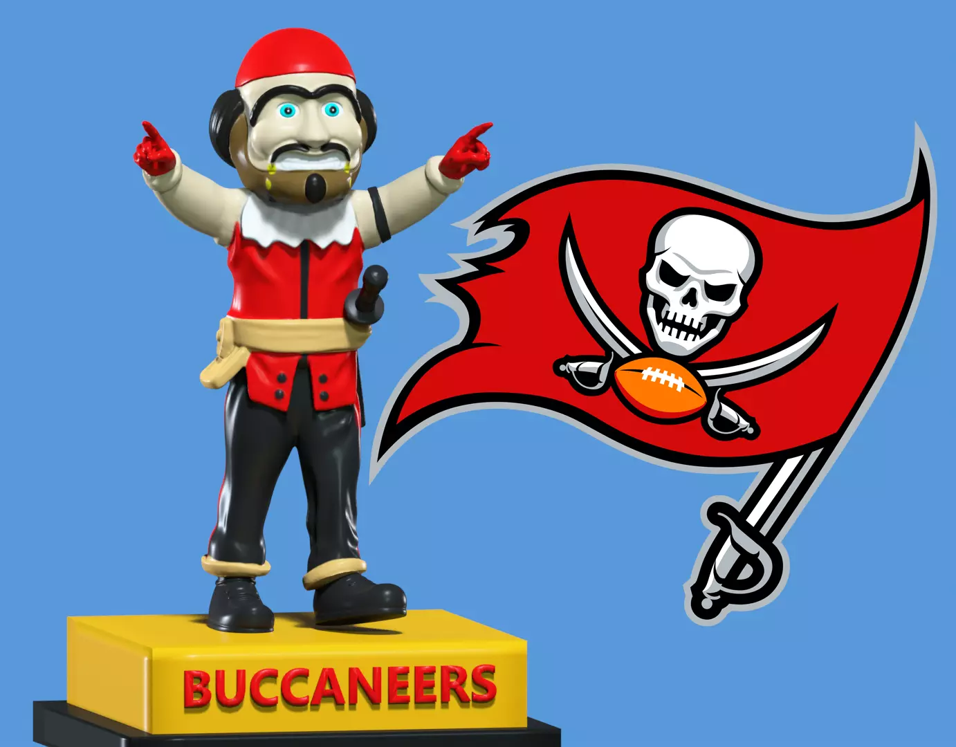 NFL - Captain Fear - Tampa Bay Buccaneers mascot 3D print model_0