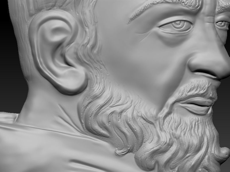 Padre Pio volto 3D print model_3