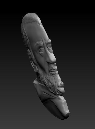 Padre Pio volto 3D print model_2
