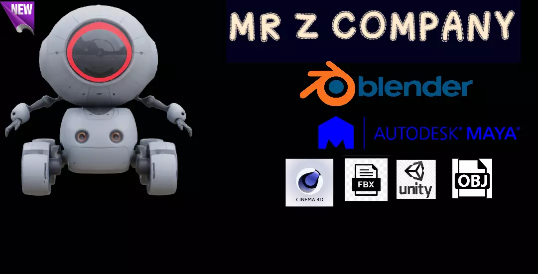 MINI ROBOT Low-poly 3D model_0