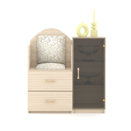 Buffet and Drawer With Sofa 3D Model 3D model