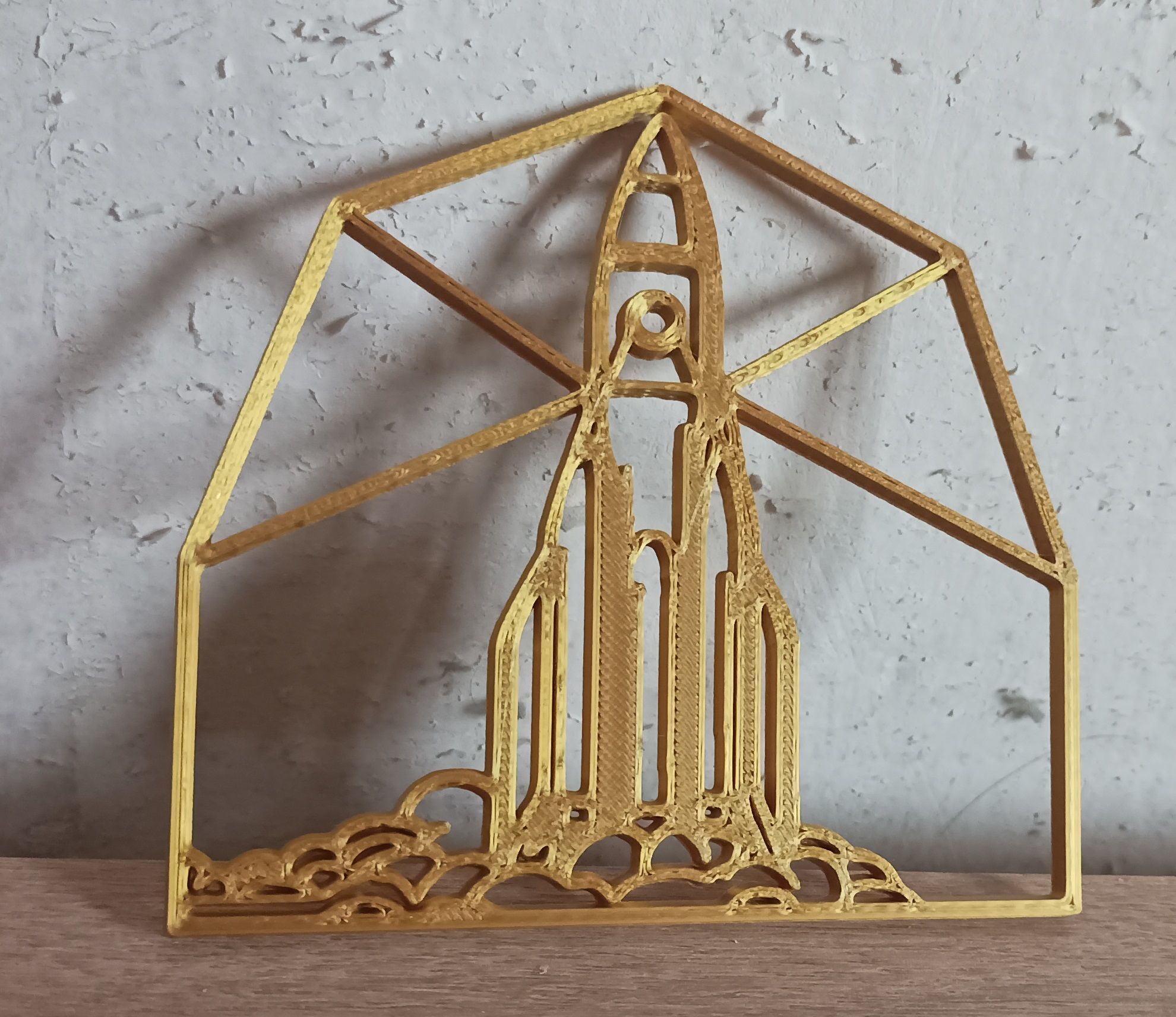 Rocket wall art 3D print model_1