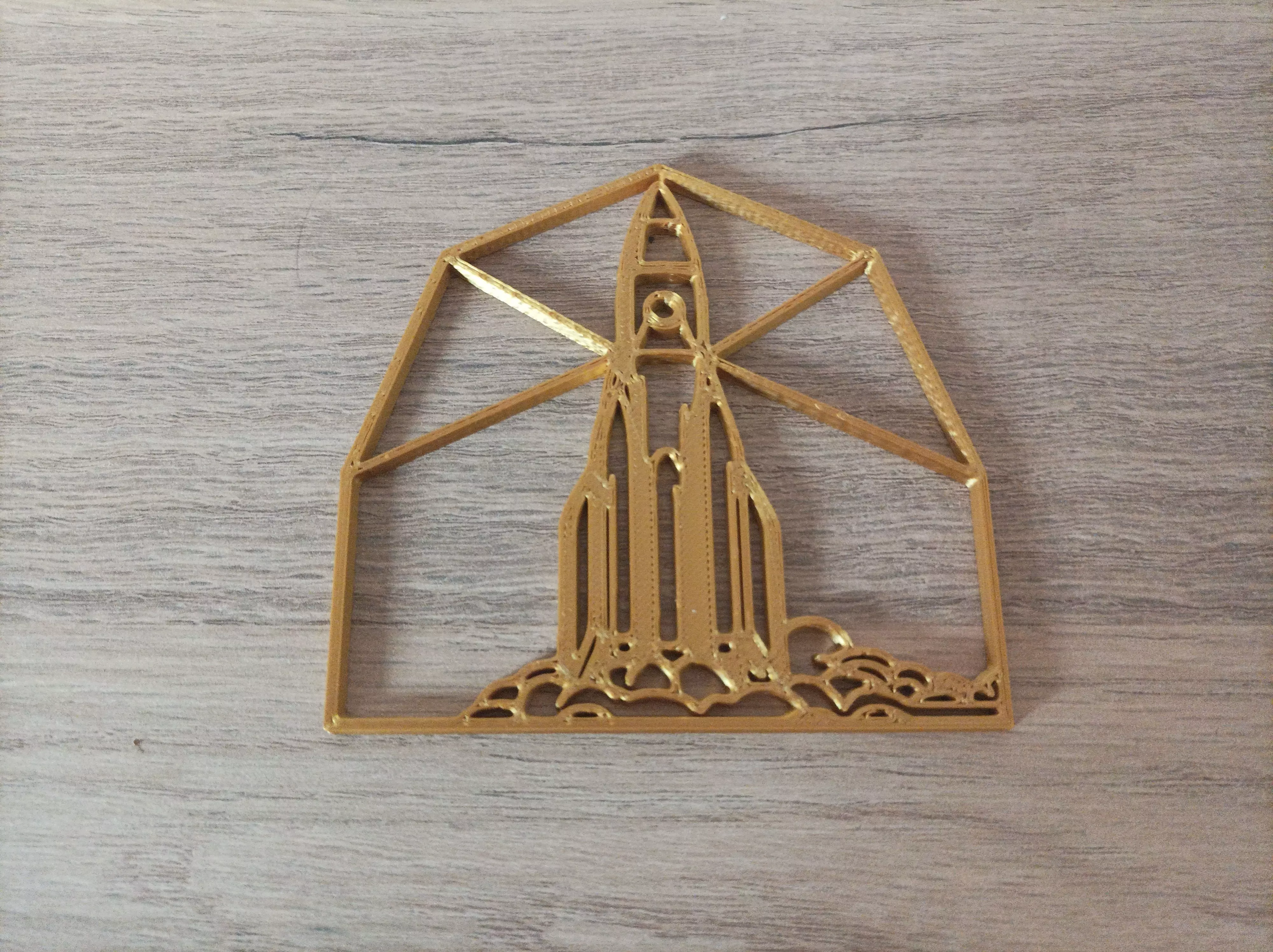 Rocket wall art 3D print model_0