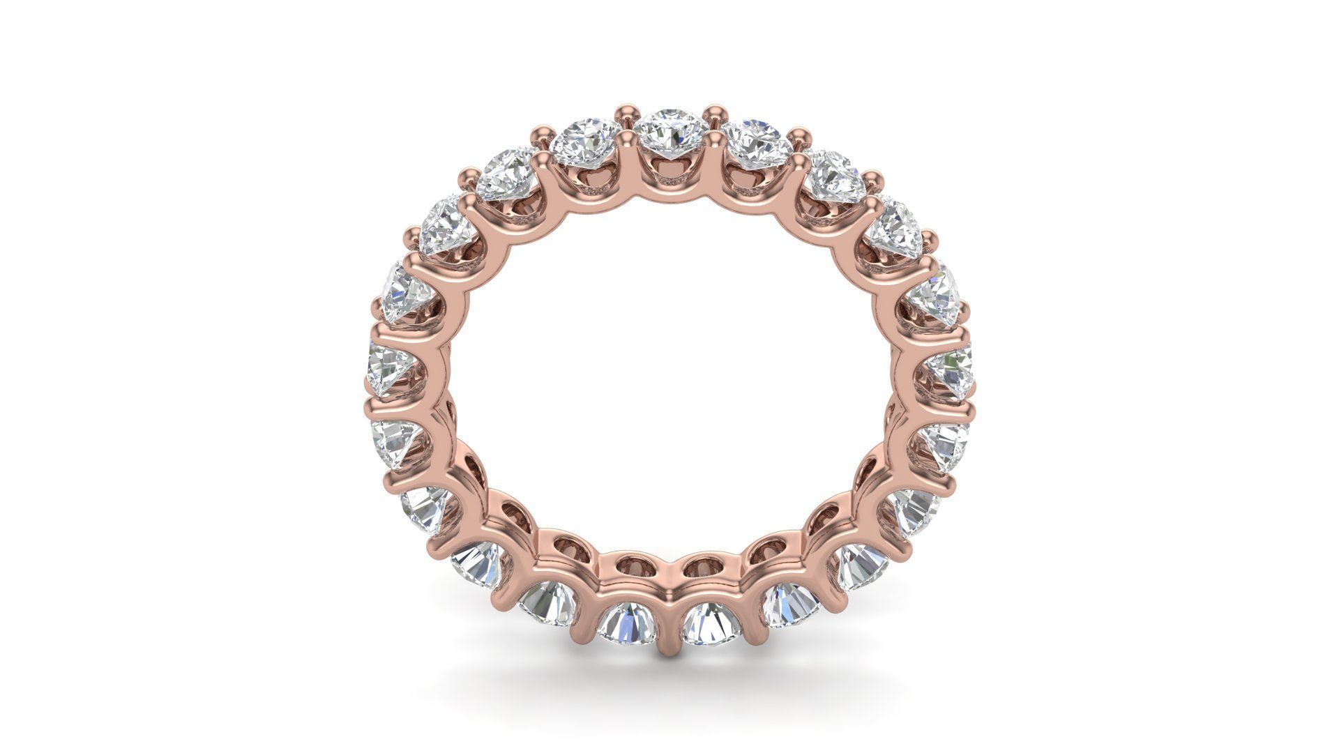 U Shaped Eternity Ring 3 point 3 mm stone size swiss 17 and EU57 3D print model_8