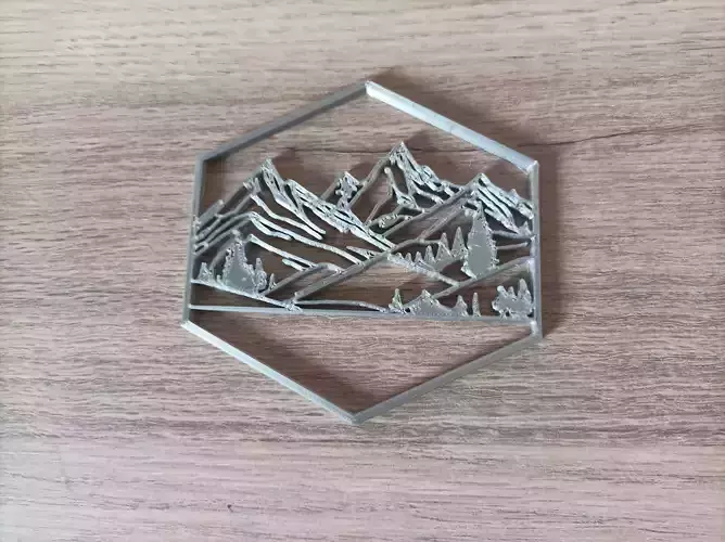 Alpine landscape wall art 3D print model