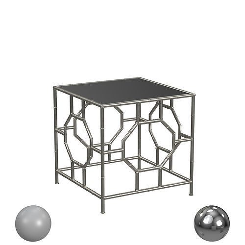 Rory Silver Mirror Top Accent Table 3D model