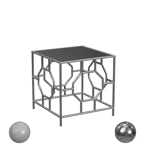 Rory Silver Mirror Top Accent Table