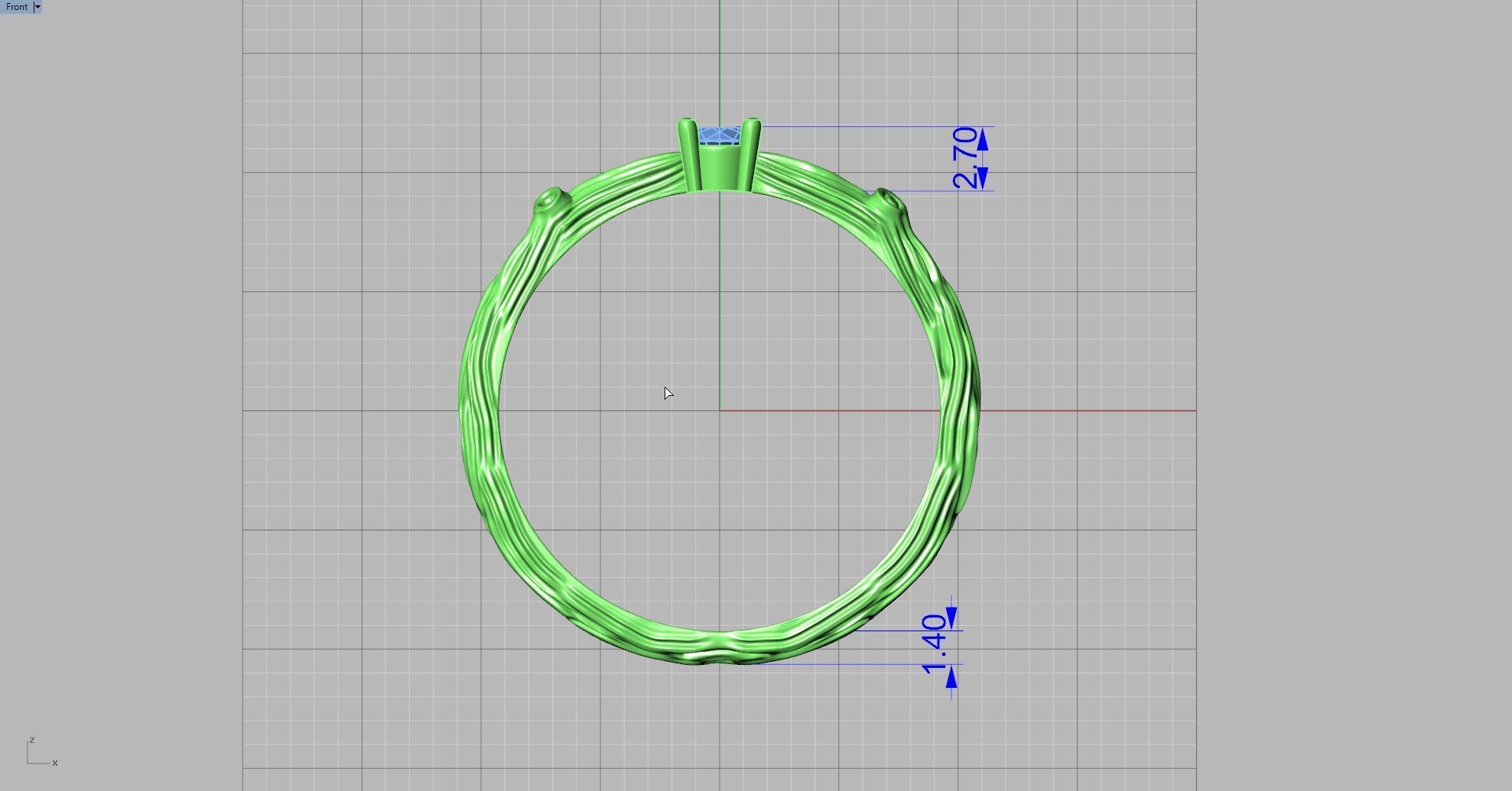 Delicate diamond ring 3D print model_7