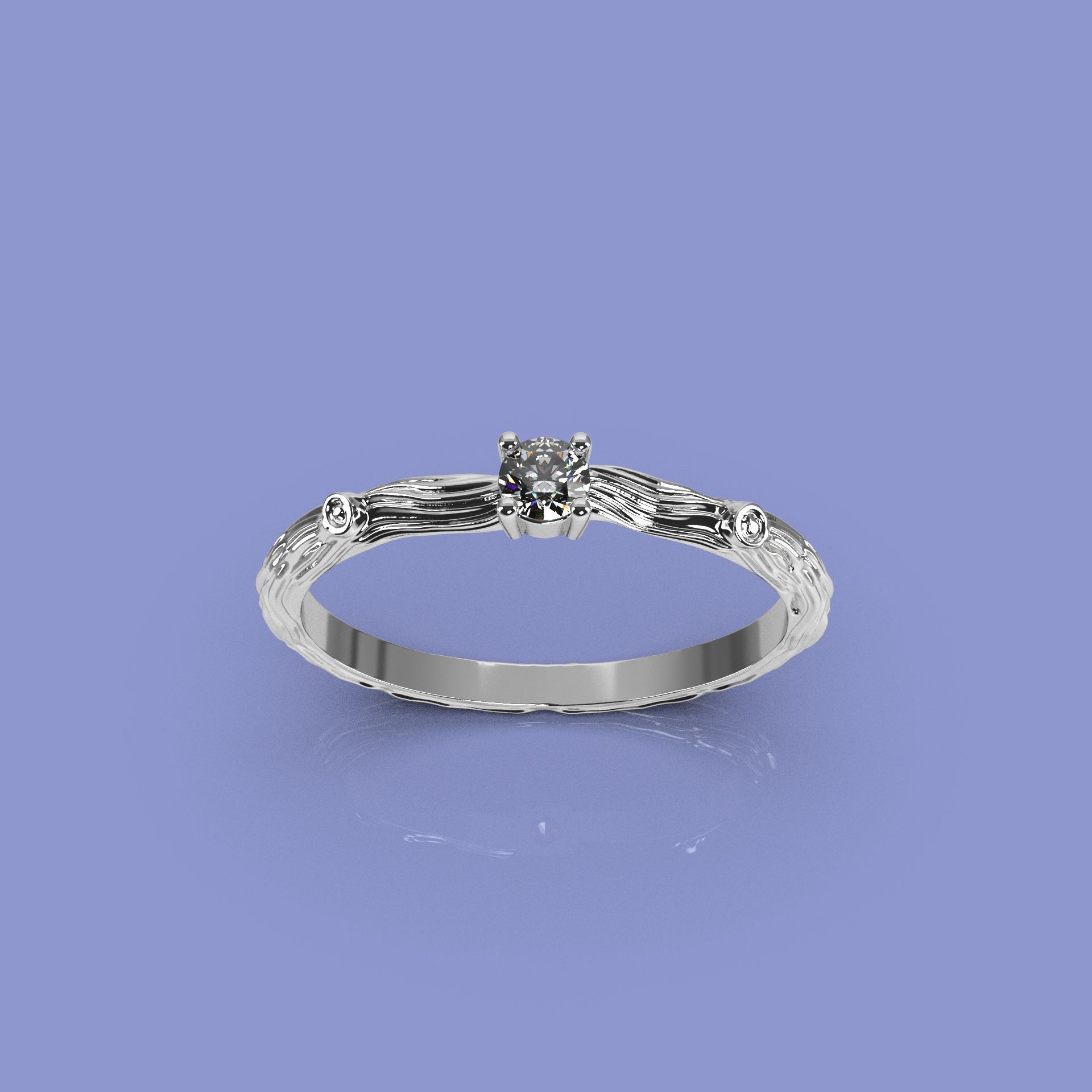 Delicate diamond ring 3D print model_1